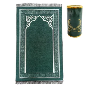 Modern Non Slip Polyester Islamic Prayer Mat Ramadan Gift for Family Travel Picnic Weaving Technique
