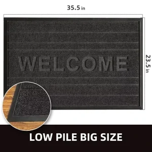 Modern Non Slip Shoes Scraper Entrance Rug Extra Durable Door Mat with Rubber Backing Cushioned Washable for Home Hotel Use