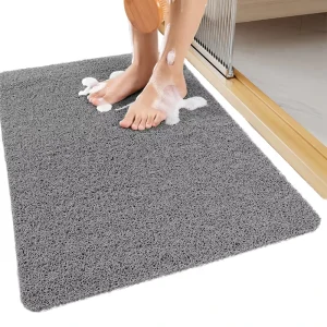 Modern Non-Slip Shower Bath Tub Floor Mat Soft PVC Loofah Bathroom Mats with Quick Drying Easy Cleaning Feature for Wet Areas