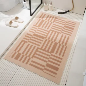 Modern Non Slip Shower Mat Foot Scrubber Mat Tub Floor Bathroom Anti Slip PVC Loofah Coil Bath Mat