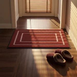 Modern Non Slip Wear Resistant Rubber Door Mat Cross Border Household Entrance Foot Mat Sand Scraping Dirt Resistant Washable