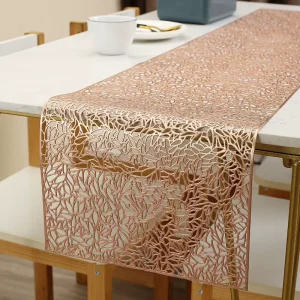 Modern Nordic 12 Inch PVC Square Seed Table Runner Anti Slip Heat Resistant Eco Friendly Customizable Durable Metallic Placemats
