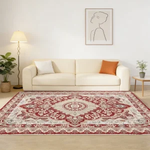 Modern Nordic Style Rug Cream Velvet Rug Non Shedding Soft Area Modern Floor Carpets