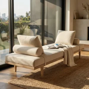 Modern Nordic Upholstered Daybed Solid Wood Bench for Luxury Hotel Lobby Bedroom Bed End Furniture Projects