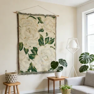 Modern Nordic Woven Wall Art Tapestry Custom Yarn Dyed Polyester Tapestry Blanket for Living Room