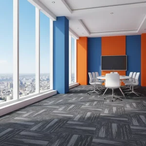 Modern Office Carpet Tiles PP Moisture-Proof Insulation Loop Pile Soft Backing PET Friendly Stain Resistant Living Room Carpet