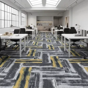 Modern Office Tufted Thick Cushioned Non Slip Carpet Tiles Washable Modular Loop Pile PVC Backing Soundproof Pet Friendly