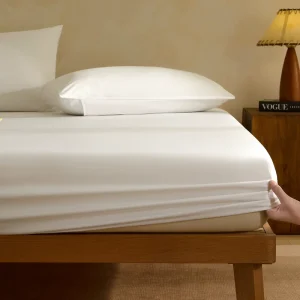 Modern Organic Bamboo Fitted Sheet and Pillowcase Set with Antibacterial Breathable 400TC Fabric