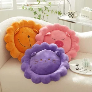 Modern Original Animal Smiling Flower-shaped Throw Pillow Cushion Decorative Pillow Covers Cushion for Living Room