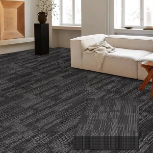 Modern PP Commercial Carpet Tiles Bedroom Living Room Squares Carpet Non Slip Office Gray Carpet Tiles 24″x 24″