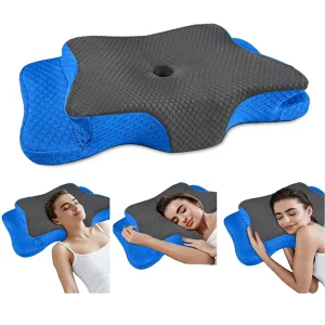 Modern Pain Relief Memory Foam Cervical Pillow Neck Support Adjustable Ergonomic Orthopedic Contour 200TC Solid Butterfly Shape