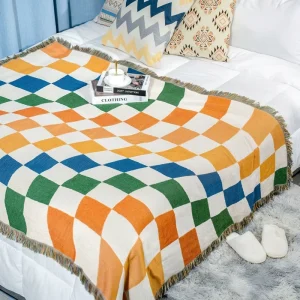 Modern Pattern Sofa Throw Camping Blanket Wall Tapestry Multi functional Woven Throw Blanket for Home