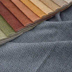 Modern Plain 100% Polyester Jacquard Chenille Sheer Lightweight Upholstery Fabric Boucl Textured Sofa Textile for Furniture