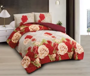 Modern Plant Printed Comforter Set 3 Piece Thickened Fleece Skin friendly Warm Double Sided Breathable
