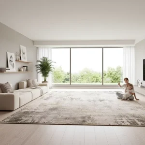 Modern Plush Polyester Machine Made Area Rugs Home Decor Floor Carpet for Living Room Washable