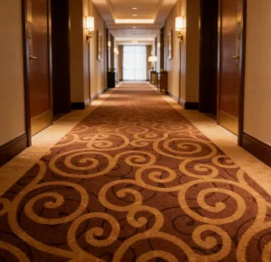 Modern Polyester Nylon Hotel Lobby Carpet Medium Pile Stain Resistant Wear Resistant Commercial Grade Custom Size Color