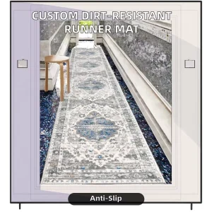 Modern Polyester Runner Rug Various Color Pattern Hallway Floor Mat Cuttable Hotel Long Carpet Staircase Living Room