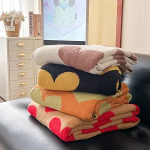 Modern Printed Cable Knit Acrylic Throw Blanket Soft Breathable Eco Friendly Four Seasons All Season for Sofa Bed Home