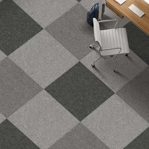 Modern Puzzle Pattern Carpet Tiles Loop Pile Nylon PVC Surface Washable Square Floor Tiles Carpet for Living Room Office Hotel