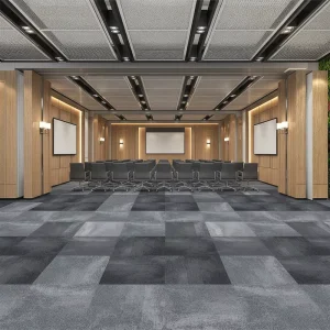 Modern Puzzle Pattern Cushioned Loop Pile Carpet Tiles PVC Backed Nylon for Home & Office Use