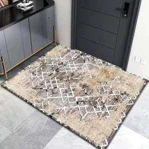 Modern Puzzle Pattern Eco-Friendly Adhesive-Protective Waterproof Low-Profile Rectangle Office Home Entrance Mat Polypropylene