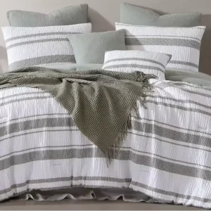 Modern Reversible 8PC Comforter Set Custom Branding Striped Bedding for Hotels Homes Dorms