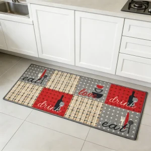 Modern Reversible Anti Slip Outdoor Balcony Door Mat Non Slip Entrance Rug Washable Polyester Floor Mat for Home or Hotel