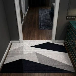 Modern Round Entrance Door Mat with Digital Print PVC Backing Non-Slip Eco-Friendly