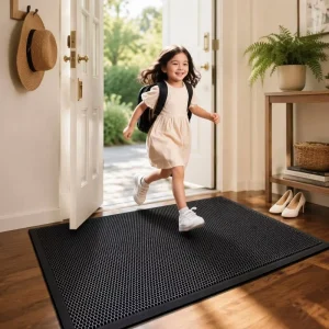 Modern Rubber Non Slip Front Door Mat Rug for Home and Hotel Use Machine Washable Solid Color Welcome Mat