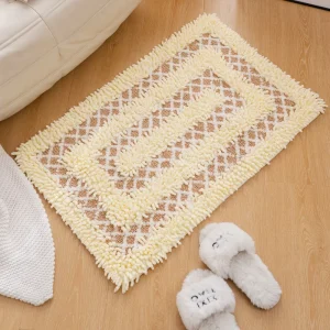 Modern Rug Soft Chenille Bath Mat Microfiber Tufted Anti Slip Bathroom Mat