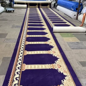 Modern Rugs Washable Machine Made High Pile Floral Mosque Prayer Carpet Custom Nylon Printed Wall to Wall Commercial Use