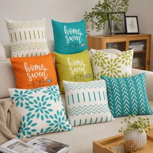 Modern Rustic Throw Pillow Cover Soft Polyester Home Sweet Home Quote Decorative Cushion Case Pillow Shell for Sofa