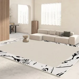 Modern Simple Bedroom Zebra Print Velvet Non slip Rug Washable Puzzle Black White Printed Simple Modern Gray Mat Home