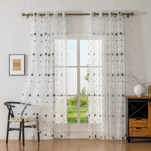 Modern Simple Jacquard Brocade Heavyweight Abrasion Resistant Sheer Curtains for Living Room Bedroom