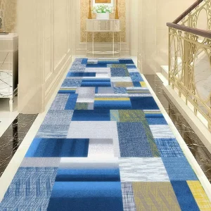 Modern Simple Pattern Crystal Velvet Runner Rug for Living Room Corridor Bedroom Etc