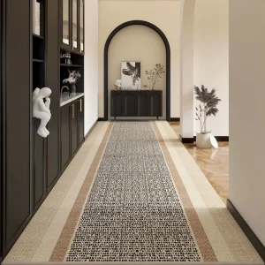 Modern Simple Pattern Crystal Velvet Runner Rug for Living Room Corridor Bedroom Etc