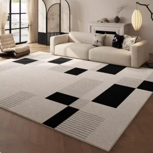 Modern Simple Printed Area Rug Waterproof Polyester Machine Made Home Camping Travel Picnic Carpet