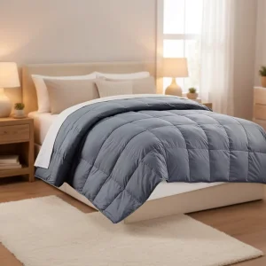 Modern Soft Comfortable Smooth Quilted Plush Microfiber Fill Down Alternative Eco friendly All Season Comforter