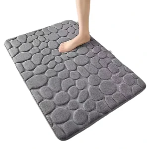 Modern Soft Memory Foam Shower Bath Rug Quick Dry Super Water Absorbent Non Slip Stone Bath Mat for Home