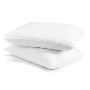 Modern Soft Plush Microfiber Neck Bed Pillows Breathable White with Anti Bacteria Protection for All Season Comfort