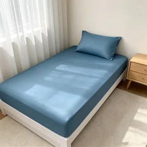 Modern Solid Bedding Set 180g Nylon Fitted Sheet with Matching Pillowcase