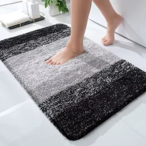 Modern Solid Chenille Fabric Absorbent Bathroom Waterproof Non-slip Door Mat for Bedroom and Kitchen Floor