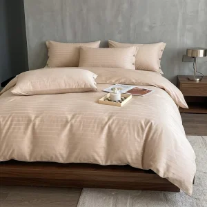 Modern Solid Color Bedding Set 4pcs Breathable Polyester Microfiber Fabric Duvet Cover Set for Apartment Bedroom