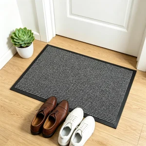Modern Solid Color Extra Thick Nylon Rubber Backing Entrance Doormat for Outdoor Patio