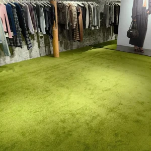 Modern Solid Color Fruit Green Long Pile Elbow Yarn Carpet Shaggy Fluffy for Outdoor Hotel Use Fireproof Carpet Roll Dress Shop