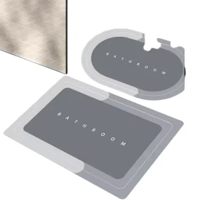 Modern Solid Oval Anti-Slip Eco-Friendly Washable Soft Rubber Bath Mats Door Mat Carpet for Baby’s Bathroom Water Absorbent