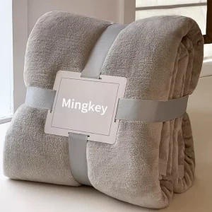 Modern Solid Velvet Throw Blanket Ultra Soft Lightweight Machine Washable All Season Warm Home Decor for Sofa Bed