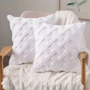 Modern Square Pillow Covers Knitted Home Decorative Throw Cushions for Living Room Bedroom Office Kids Desktop Solid New Year’s