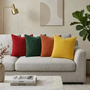 Modern Square Throw Pillow Cover Striped Cushion Covers 45x45cm Invisible Zipper Breathable Hotel Home Decor