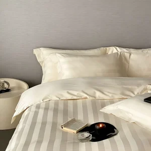 Modern Stripe Pattern Bedding Set Queen King Size Home Textile Satin Bed Linen 4 Pieces